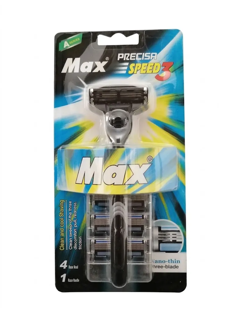 خودتراش ۳ تیغه مکس مدل PRECISA SPEED 3 سری X7 به همراه ۴ سری کارتریج یدک
