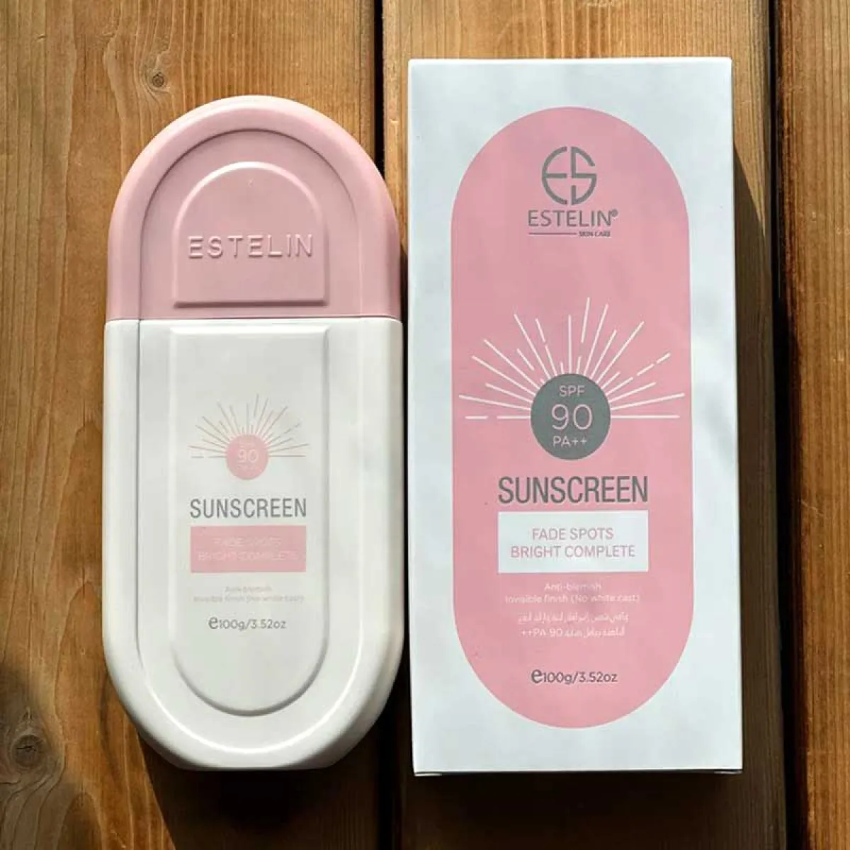 کرم ضد آفتاب بی رنگ نیاسینامید ضد لک و ضد التهاب استلین SPF 90 مدل صورتی ۱۰۰ گرم