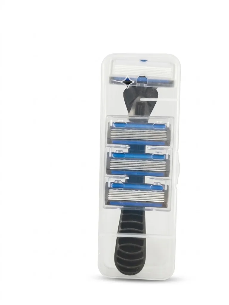 خودتراش ۶ تیغه الشباب مدل SUPER SHAVE با روکش پلاتینیوم کروم همراه ۴ کارتریج یدک و باکس نگهداری